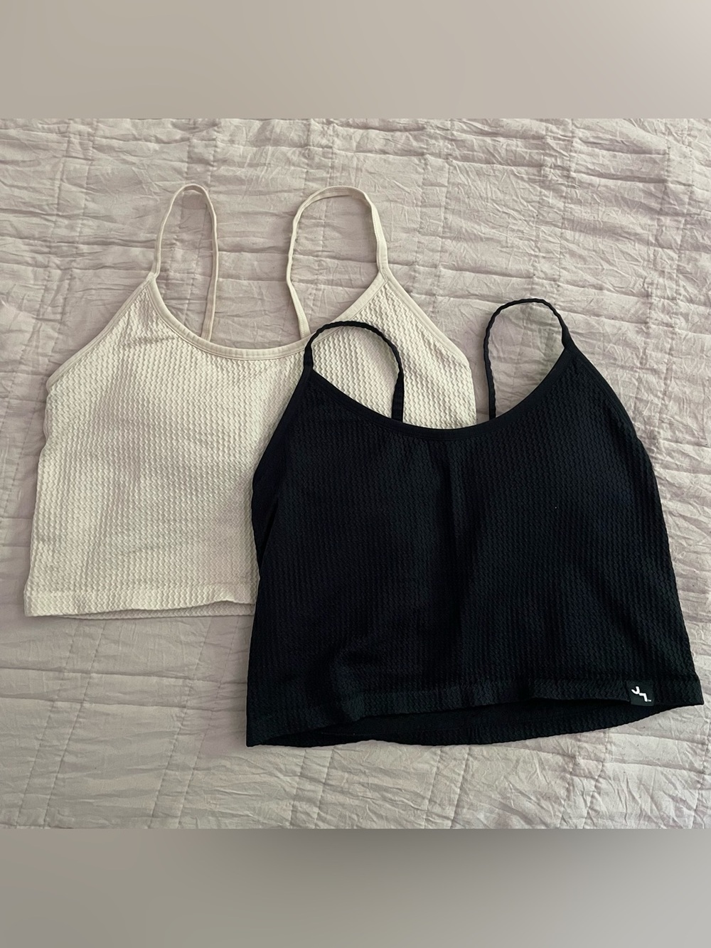 BUNDLE JoyLab seamless textured cropped support tank top